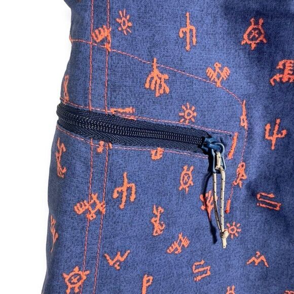 Patagonia Men's Shorts Wavefarer Printed Swim Trunks Size 34 Blue Orange - Picture 6 of 9